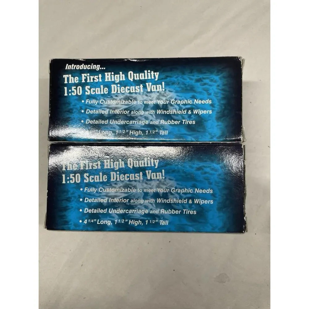 2 NEW in BOX Penjoy 1/50 scale Promo Private Label Ford Van
